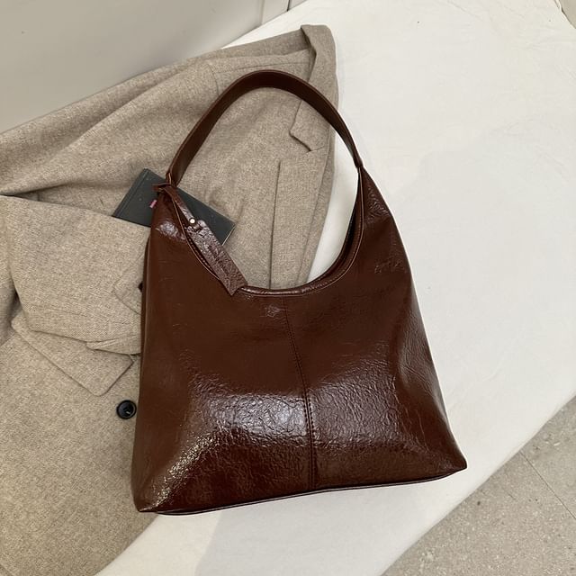 Leather Bag Faux Plain Tote