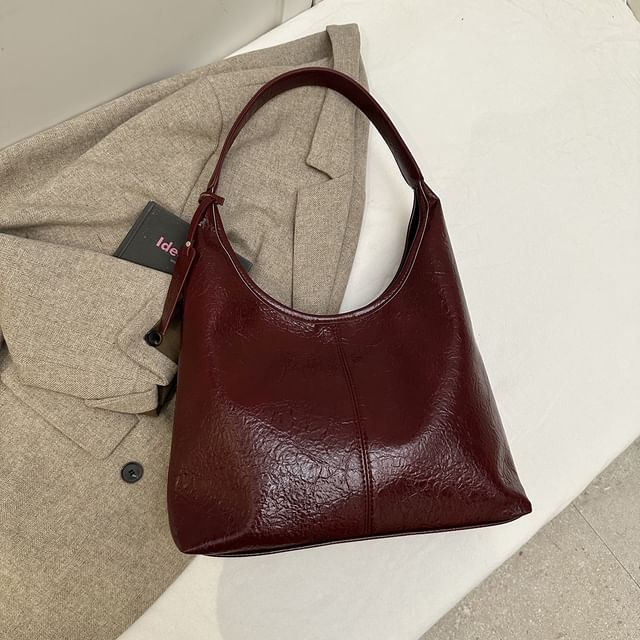 Leather Bag Faux Plain Tote