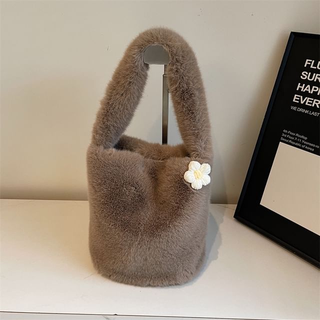Fluffy Floral Bucket Accent Bag