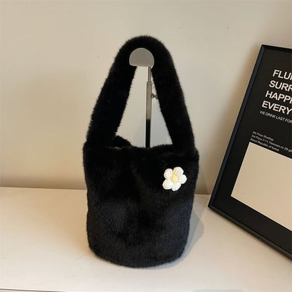 Fluffy Floral Bucket Accent Bag