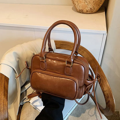 Bag Bow Set Plain Backpack Leather Accent Faux Charm /