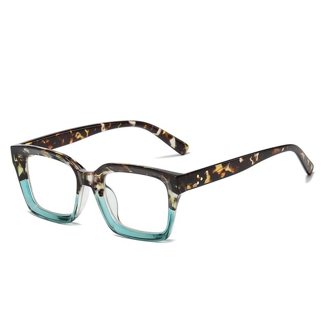 Square Light Blocking Eyeglasses Blue Resin