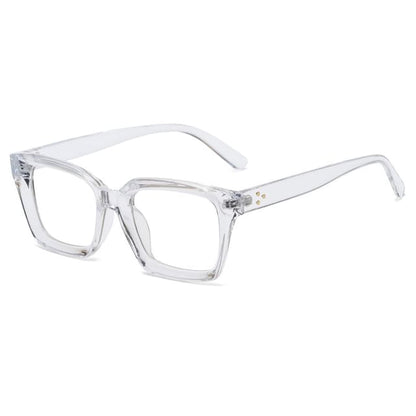 Square Light Blocking Eyeglasses Blue Resin
