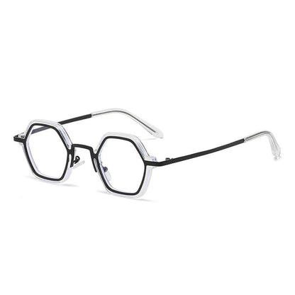 Eyeglasses Light Frame Metal Geometric Blocking Blue
