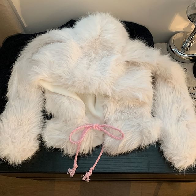 Pom Rabbit Ear Trapper Hat