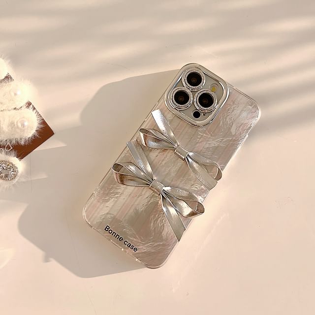 / Set Phone Case Pearl Strap Faux Ribbon