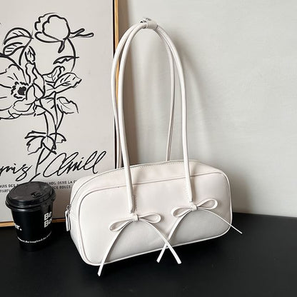 Faux Bow Shoulder Bag Leather