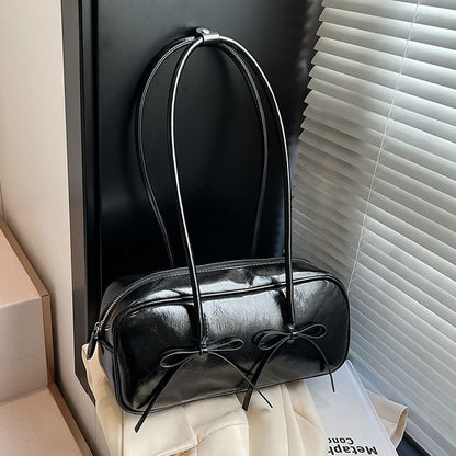 Faux Bow Shoulder Bag Leather