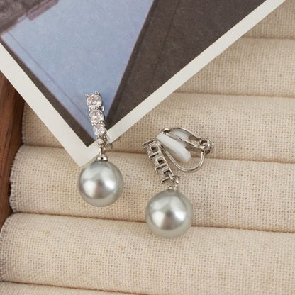Alloy Dangle Earring Faux Rhinestone Pearl
