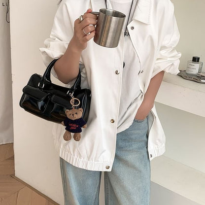 Faux Leather Multi-Pocket Crossbody Bag