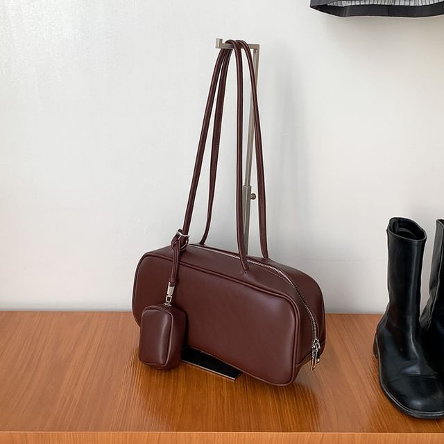 Coin Shoulder Bag Faux Purse Set: Leather +