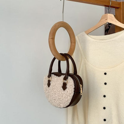 Crossbody Shearling Faux Bag Heart