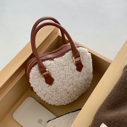 Crossbody Shearling Faux Bag Heart