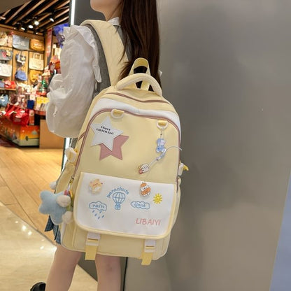 Embroidered Tote Badge Star Nylon Set / Bag Laptop Charm Backpack Applique