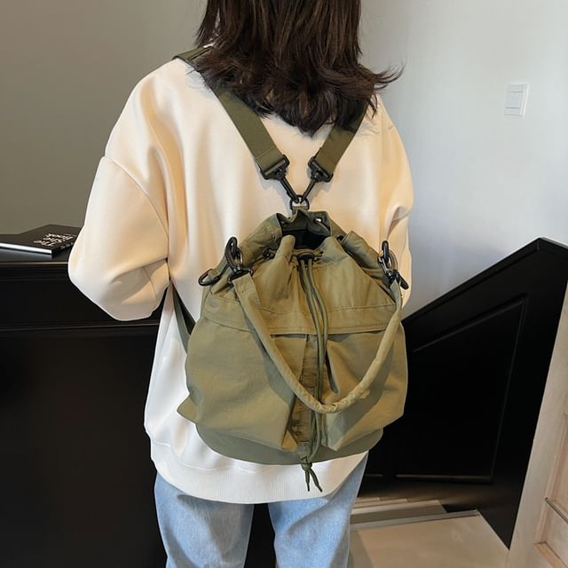 Multi-Pocket Drawstring Backpack