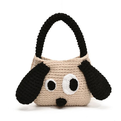 Handle Dog Bag Top Crossbody Knit