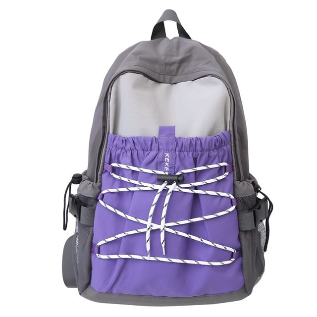 Charm Color Block Bag / Nylon Backpack Set