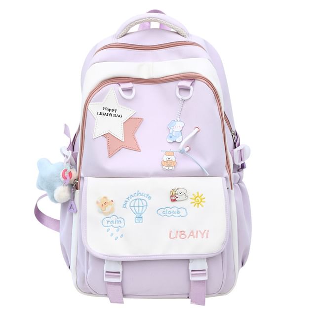Embroidered Tote Badge Star Nylon Set / Bag Laptop Charm Backpack Applique