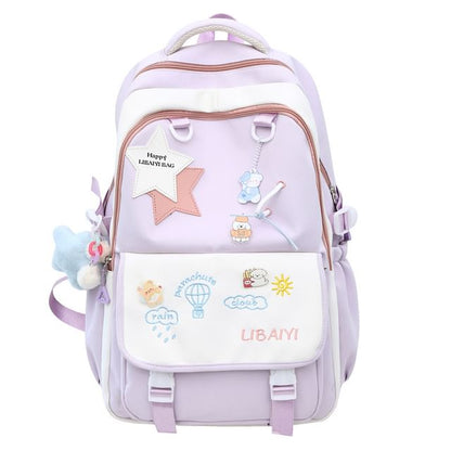 Embroidered Tote Badge Star Nylon Set / Bag Laptop Charm Backpack Applique