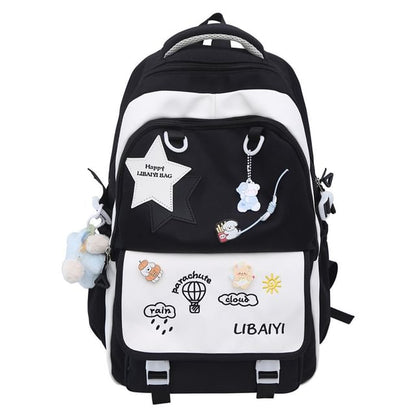 Embroidered Tote Badge Star Nylon Set / Bag Laptop Charm Backpack Applique