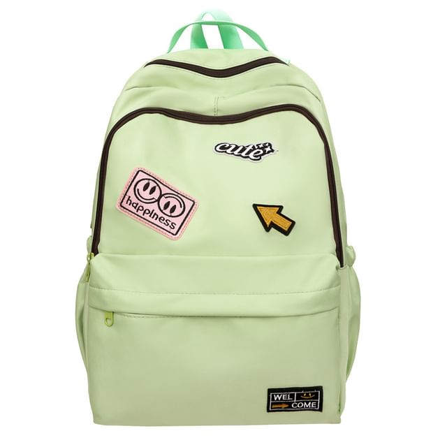 Backpack Nylon Laptop Lettering Applique