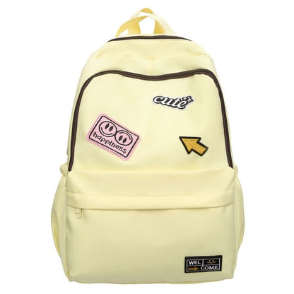 Laptop Nylon Applique Lettering Backpack