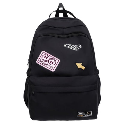 Backpack Nylon Laptop Lettering Applique