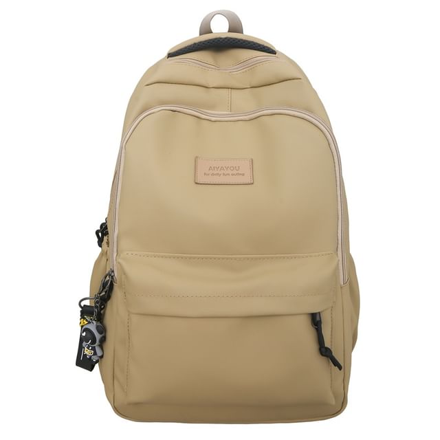 / Applique Charm Backpack Set Laptop Plain Bag