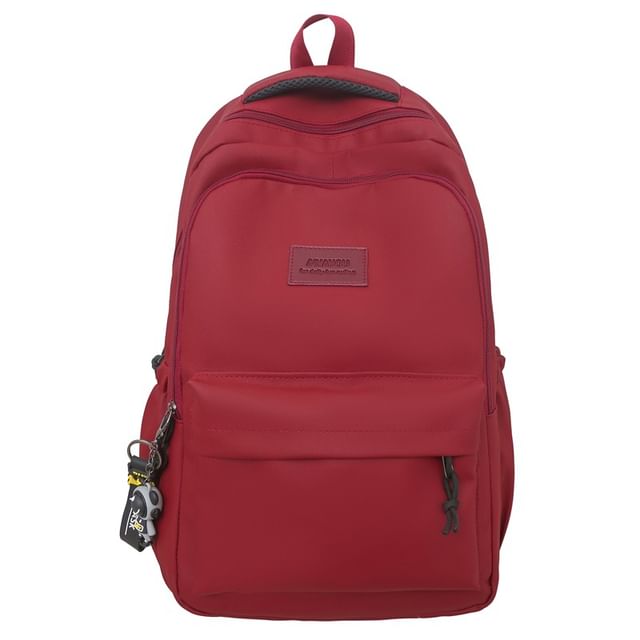 / Applique Charm Backpack Set Laptop Plain Bag