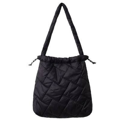 Tote Quilted Plain Bag Drawstring