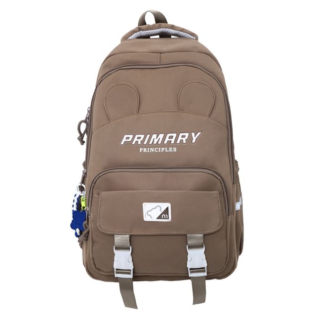 Laptop Print Backpack Lettering Nylon