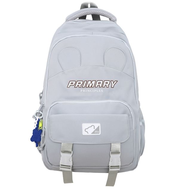 Laptop Print Backpack Lettering Nylon