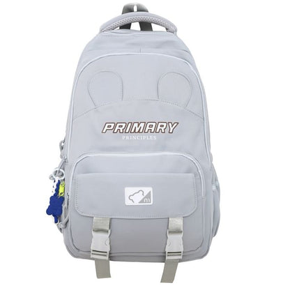 Laptop Print Backpack Lettering Nylon