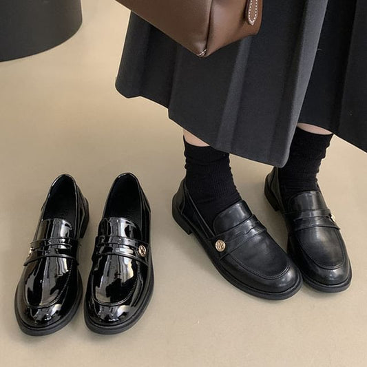 / Faux Loafers Penny Leather Patent