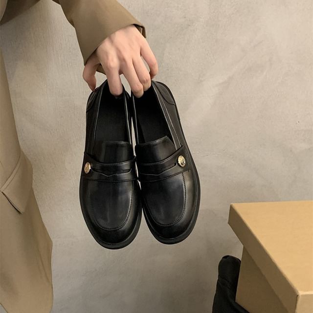 / Faux Loafers Penny Leather Patent
