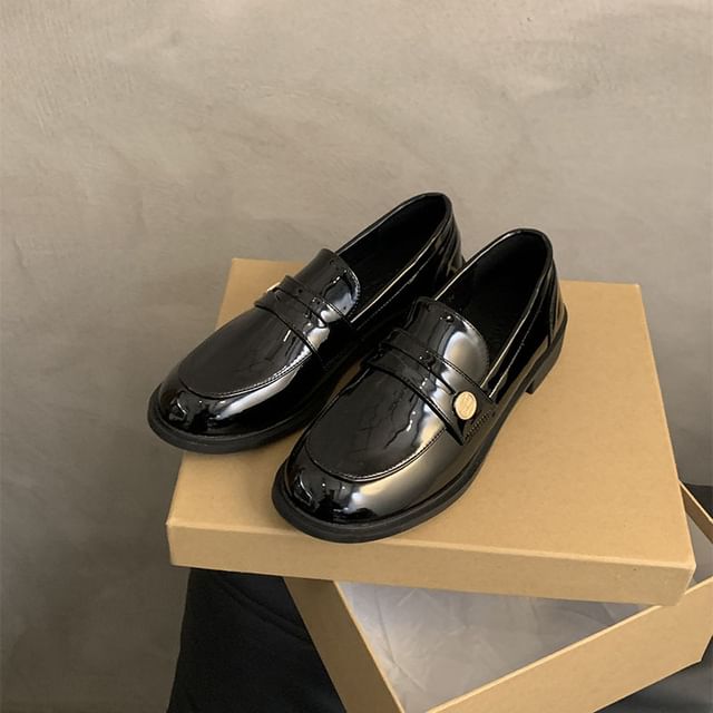 / Faux Loafers Penny Leather Patent