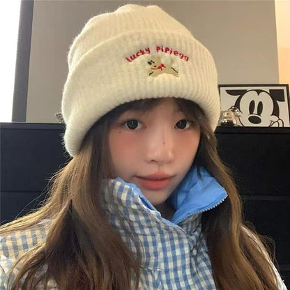 Beanie Knit Dog Embroidered