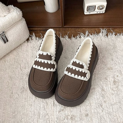 Platform Embroidered Loafers Trim