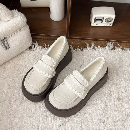 Platform Embroidered Loafers Trim