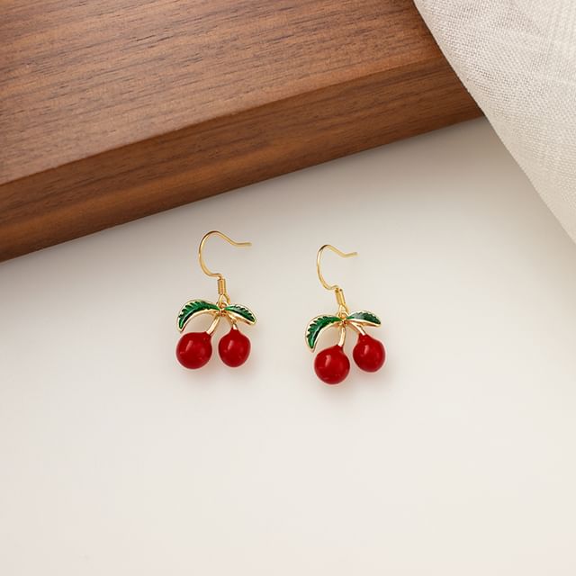 Earring / Clip-On Cherry Drop