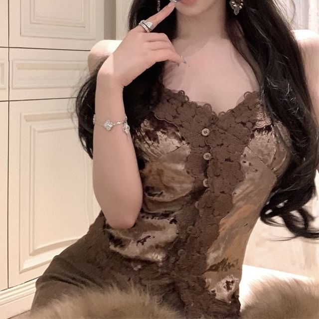 Top Plain Trim Cami Corp Frill