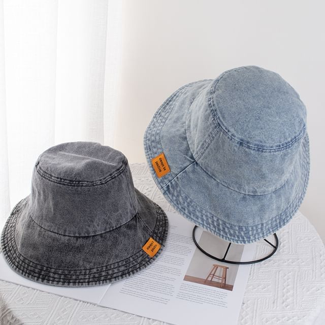 Bucket Denim Applique Hat