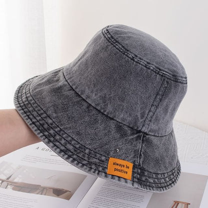 Bucket Denim Applique Hat