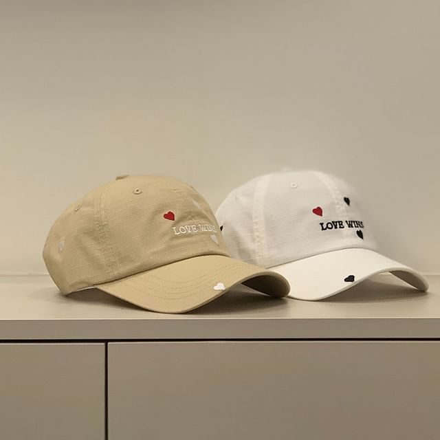 Embroidered Heart Cap