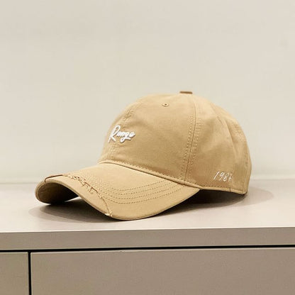 Embroidered Distressed Letter Cap