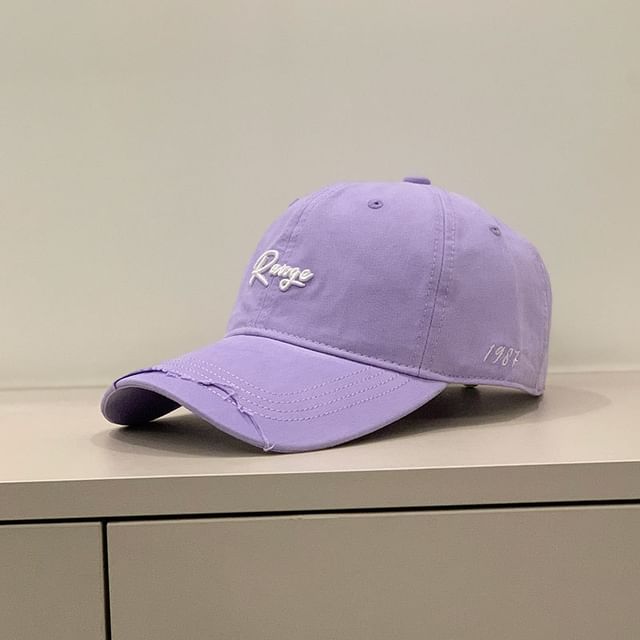 Embroidered Distressed Letter Cap