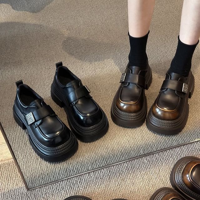 Leather Metal Adhesive Faux Accent Shoes Platform Strap