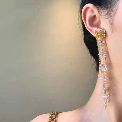 Earring Flower Pearl Faux Stud