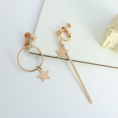 Star Earring Dangle Asymmetrical