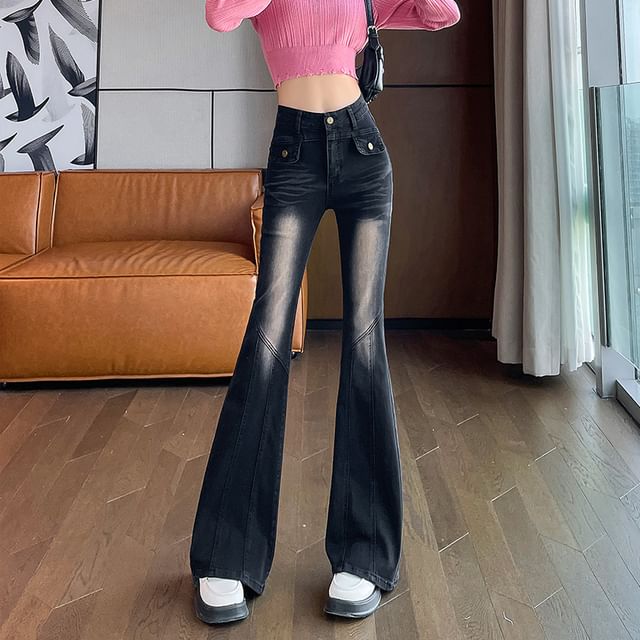 Washed Rise Designs) (Various Jeans High Flared